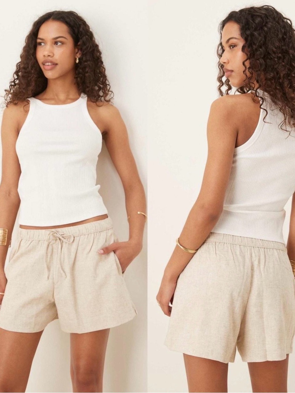 ⚡️Abercrombie & Fitch Tie Waist Linen Shorts